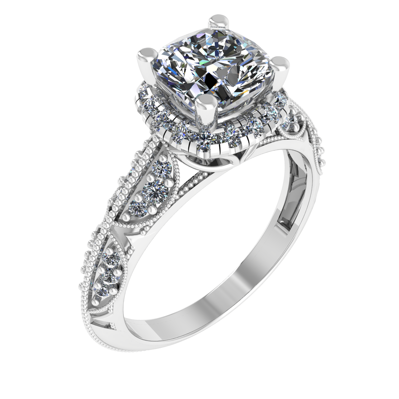 HALO 6.50mm x 6.50mm CUSHION ENGAGEMENT RING